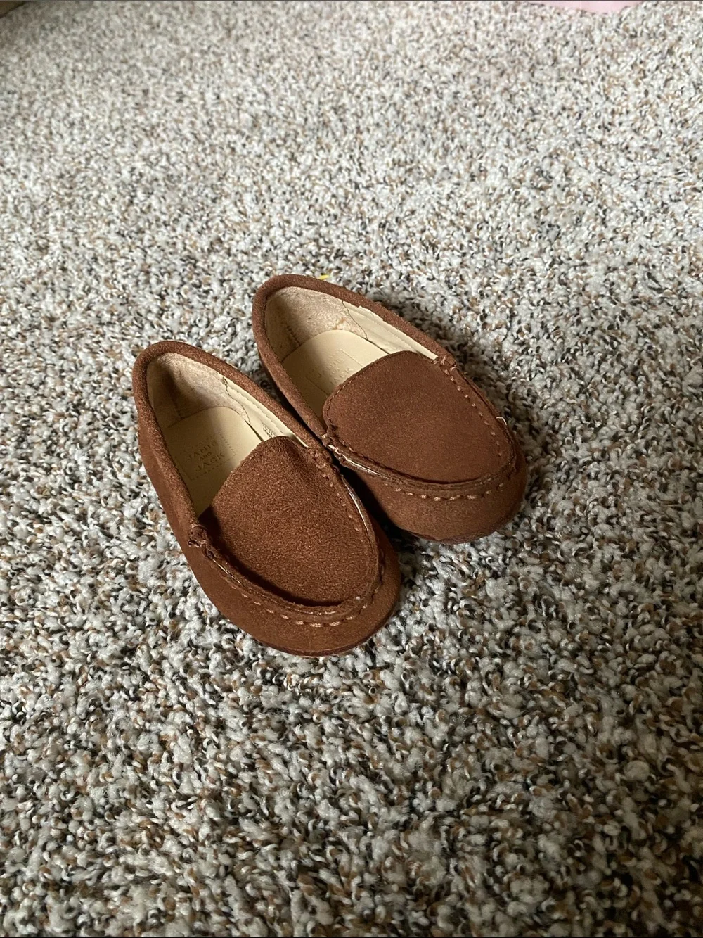Janie and Jack Brown Suede Moccasin Loafers